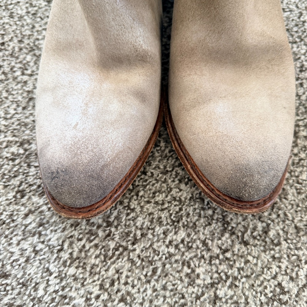 FRYE Deborah Studded Distressed Cream Leather Short Boot Women's Size 8M 77862 - Picture 6 of 8